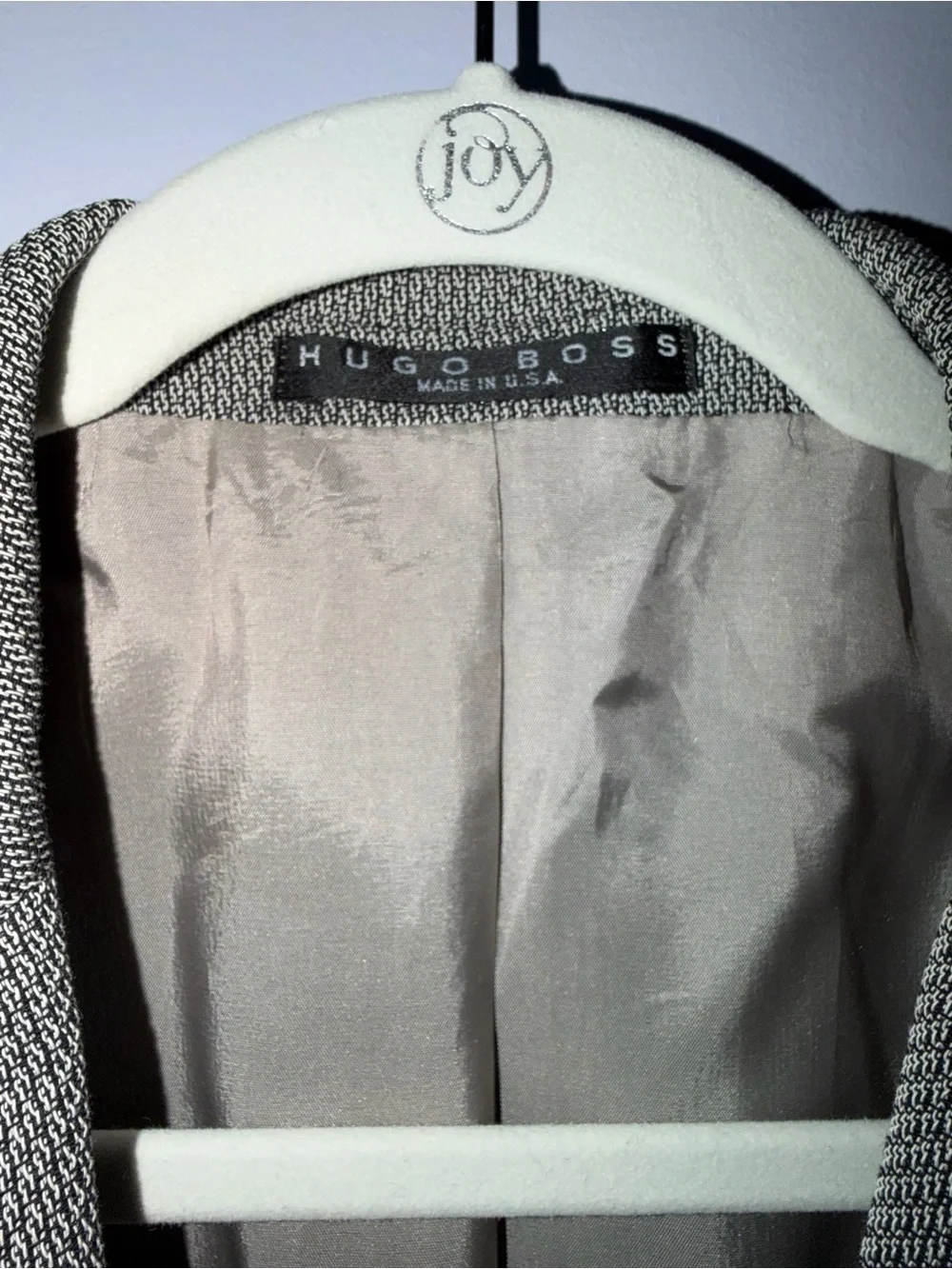 100% Cotton Hugo Boss Men's Charcoal Micro-Pattern Sport Coat